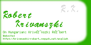 robert krivanszki business card